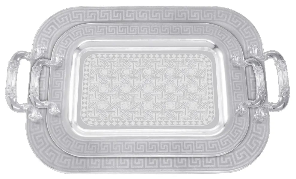 Elegantes 2er Tablett-Set aus Stahl mit Griffen – Hochwertig & Robust (36x26 cm & 46x36 cm) Prime Deluxe GmbH