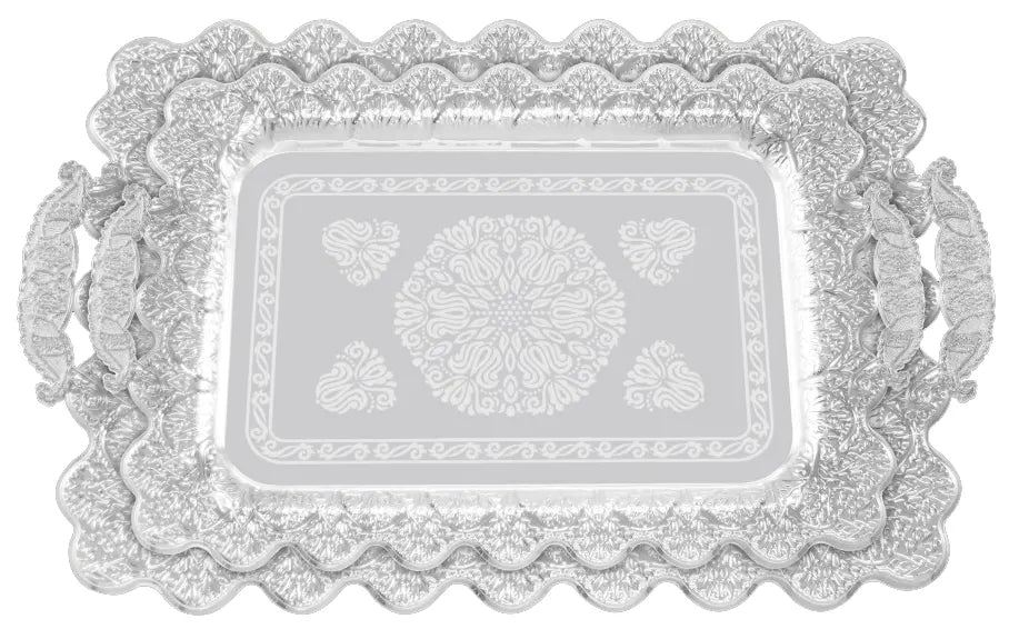 Elegantes 2er Tablett-Set aus Stahl mit Griffen – Hochwertig & Robust (36x26 cm & 46x36 cm) Prime Deluxe GmbH