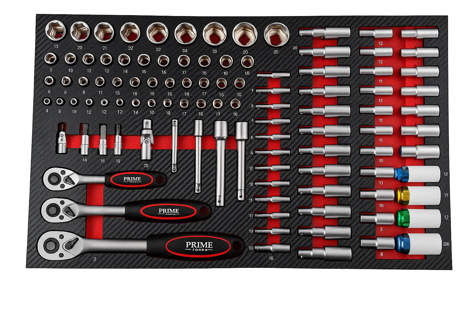 PRIME TOOLS Werkzeugwagen mit 262 Teilen – Profi Werkstattwagen mit 7 Schubladen & Rollen