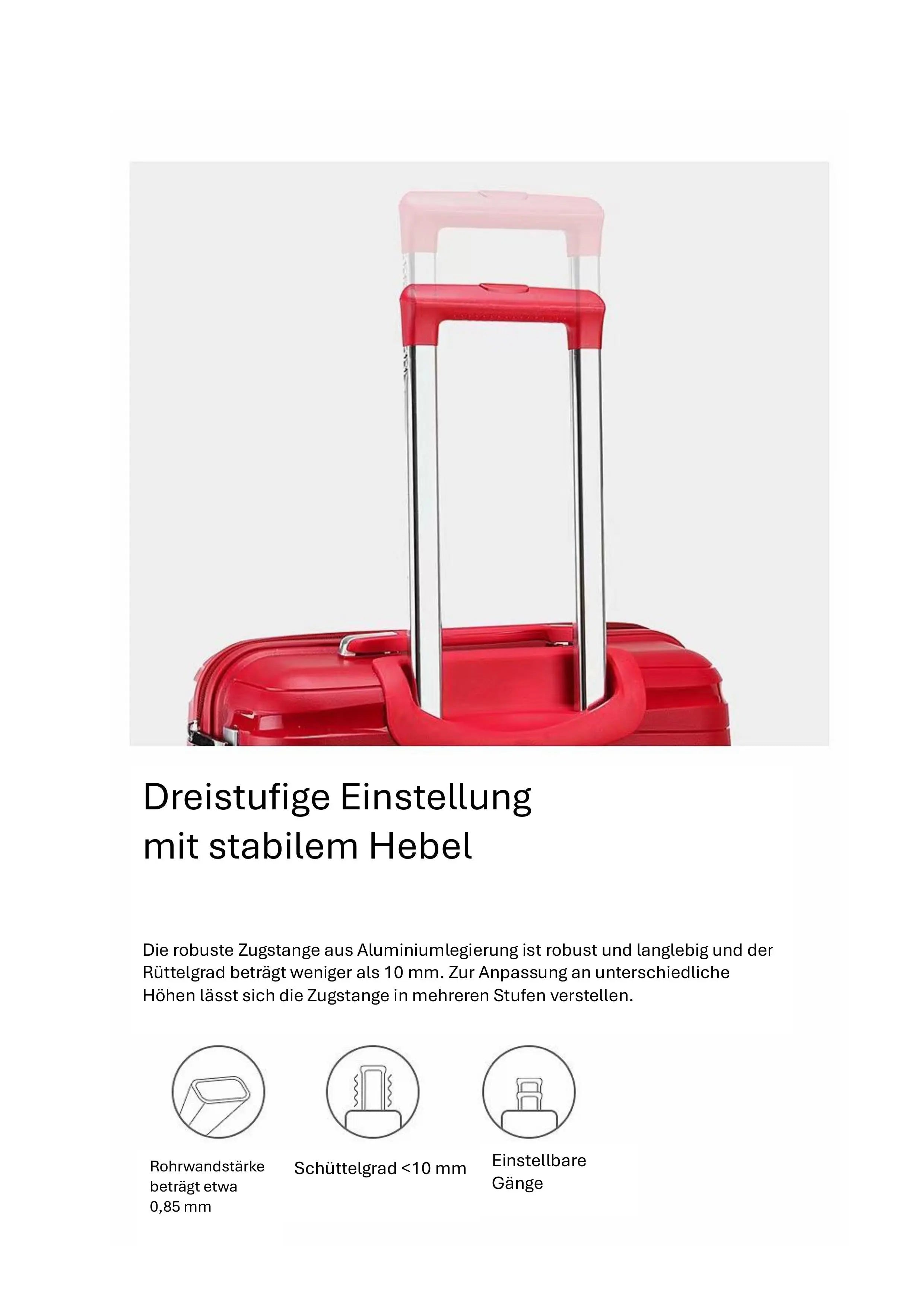 3er Kofferset Hartschale 20/24/26 Zoll – Trolley mit TSA Schloss & 360° Rollen Prime Deluxe GmbH