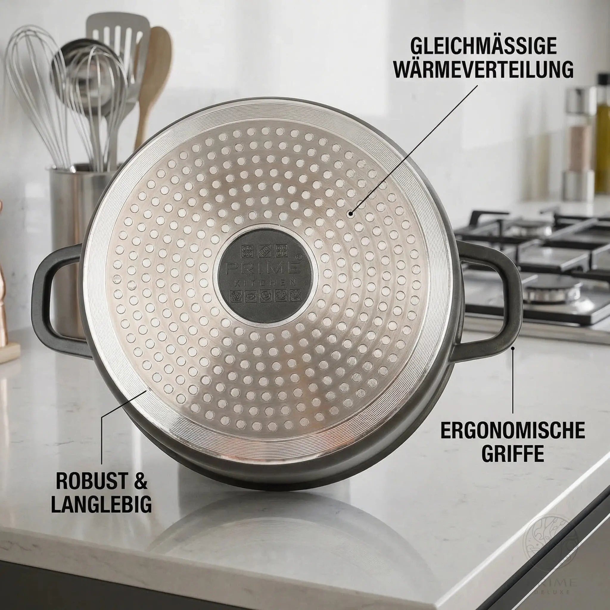 Prime Kitchen Kochtopf aus Aluguss – 20 cm bis 44 cm – Induktionsgeeignet, ergonomisch & pflegeleicht Prime Deluxe GmbH