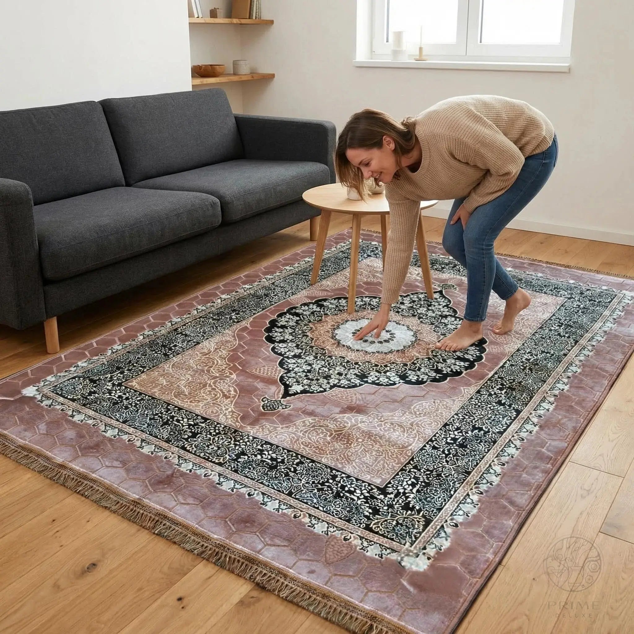 Rutschfester Teppich 200x300 cm – Weicher Designerteppich mit orientalischem Muster Prime Deluxe GmbH