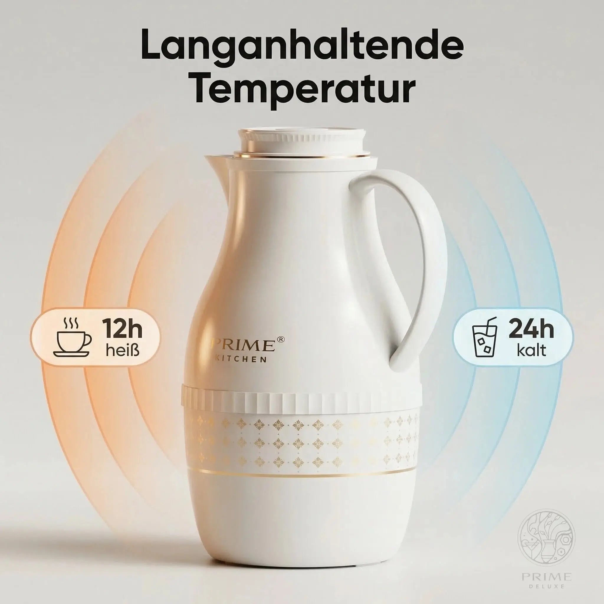 Prime Kitchen Premium Thermo Teekanne 2L – Teefilter für losen Tee, 12h heiß & 24h kalt Prime Deluxe GmbH