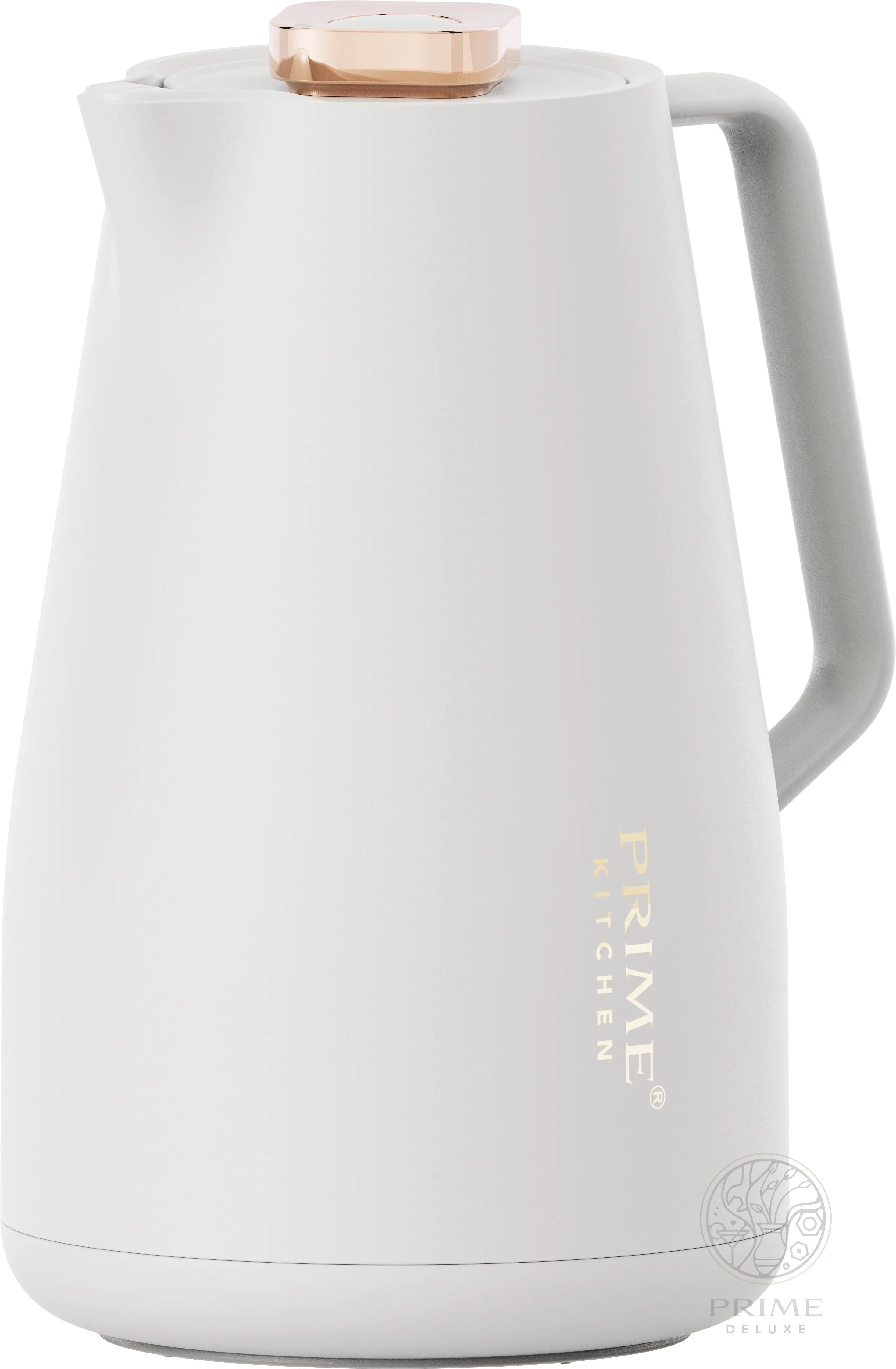 Prime Kitchen Thermoskanne 2L – Doppelwandige Isolierung, 12h heiß & 24h kalt, Einhand-Bedienung, Modernes Design mit Gold oder Silber Akzenten Prime Deluxe GmbH