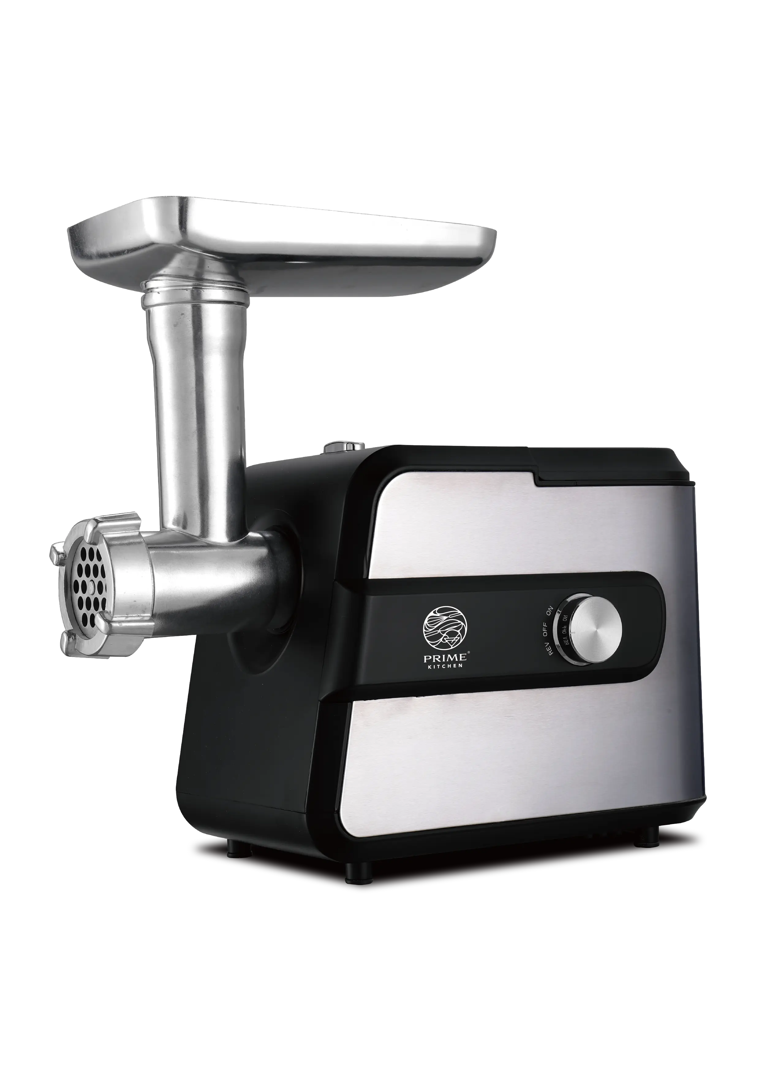 Elektrischer Fleischwolf Prime Kitchen MGY-150 – 1500W Edelstahl mit Rücklauf & Zubehörbox | Profi Fleischmaschine für Hackfleisch, Wurst & Kebbe Prime Deluxe GmbH