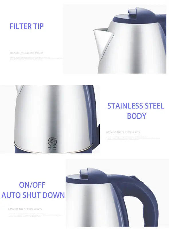 Wasserkocher Edelstahl 2,0 Liter Elektrischer Wasserkocher