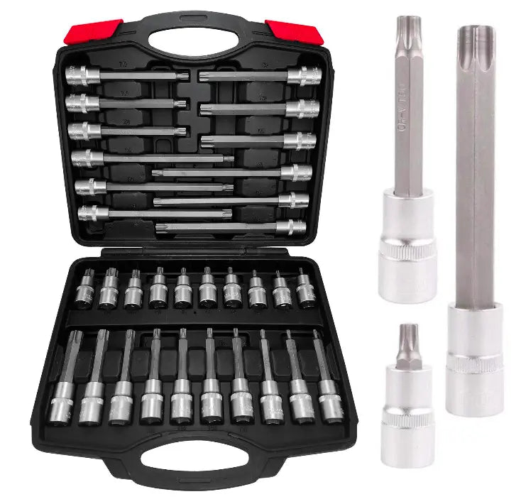 Prime Tools Torx Steckschlüssel Satz mit Innensechskant Bit