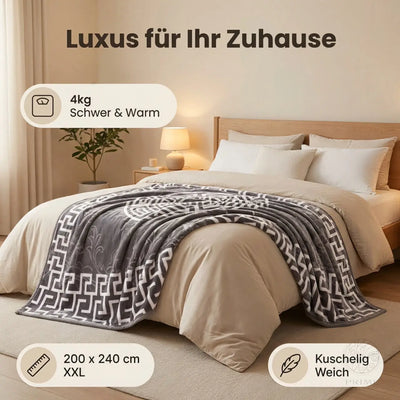 Prime Homely Premium XXL Kuscheldecke 200x240 cm – 4 kg schwere Luxus-Wohndecke aus Flanell | Extra weich & warm | Sofa- und Bettdecke Prime Deluxe GmbH