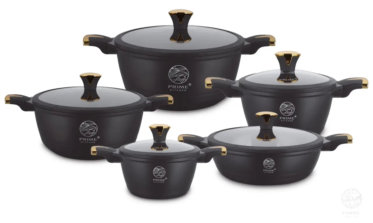 Prime Kitchen® Premium Topfset 10-teilig – Keramik Antihaft, Induktion, Silikon-Deckelrand Prime Deluxe GmbH