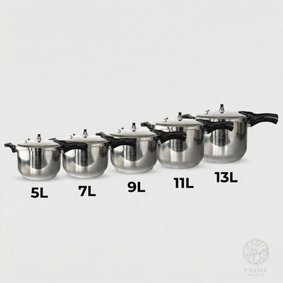 Prime Kitchen Schnellkochtopf aus Edelstahl – 5L–13L | Induktion & Gas geeignet Prime Deluxe GmbH