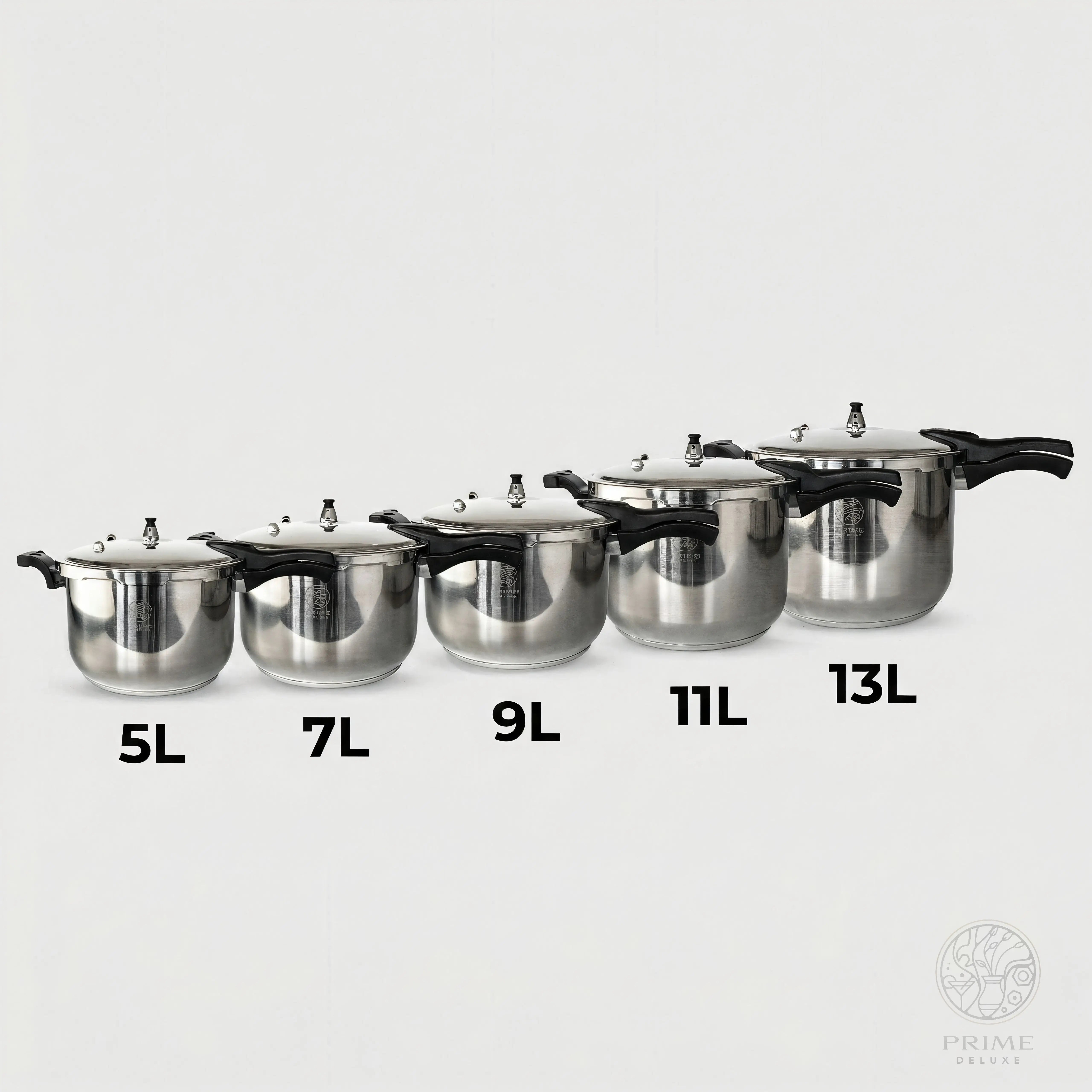Prime Kitchen Schnellkochtopf aus Edelstahl – 5L–13L | Induktion & Gas geeignet Prime Deluxe GmbH