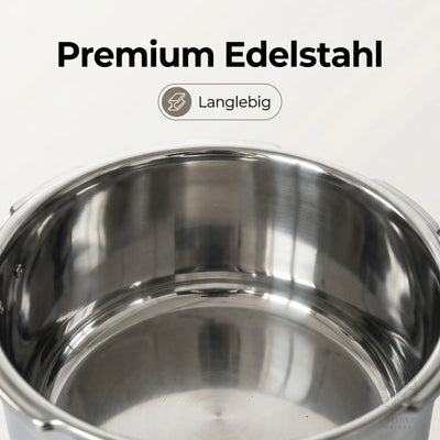 Prime Kitchen Schnellkochtopf aus Edelstahl – 5L–13L | Induktion & Gas geeignet Prime Deluxe GmbH