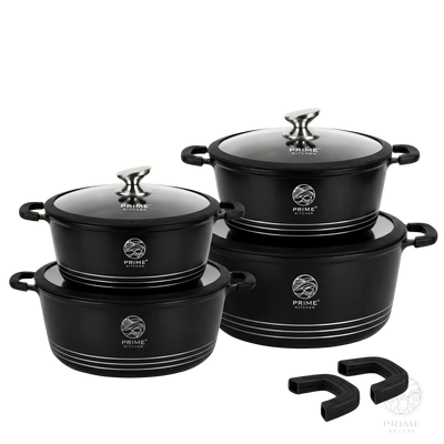 Prime Kitchen Topf-Set mit Keramikbeschichtung – 4-teilig (30, 32, 36, 40 cm) | Induktionsgeeignet | Antihaft-Kochtopf-Set Prime Deluxe GmbH