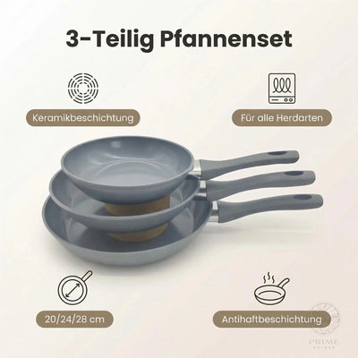Keramik Pfannen Set 20–24–28 cm – Antihaft, Induktion, Ergonomischer Griff Prime Deluxe GmbH